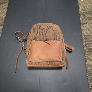 NEW Brown Snakeskin Mini Backpack Purse Animal Print Travel Festival Bag